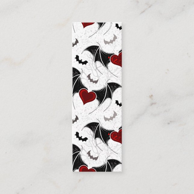 Halloween heart with black bat wings loyalty card (Front)