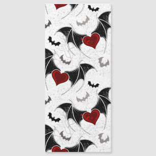 Halloween heart with black bat wings magnetic invitation
