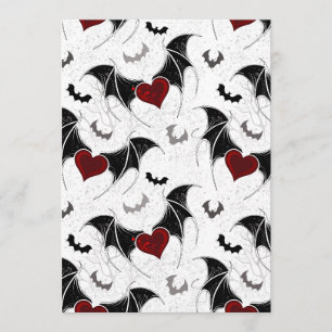 Halloween heart with black bat wings menu