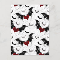 Halloween heart with black bat wings