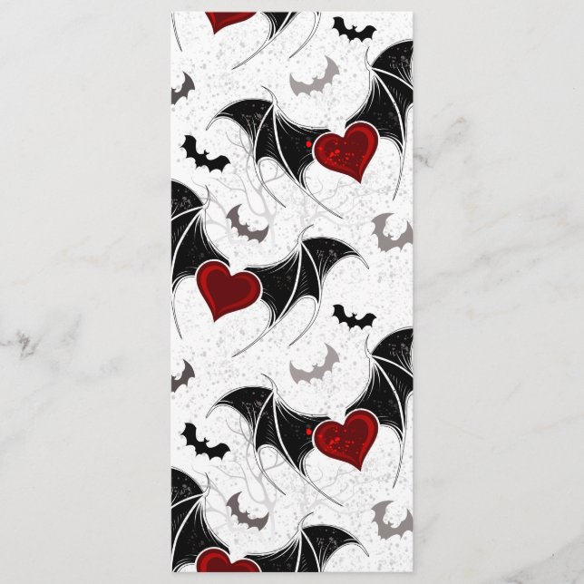 Halloween heart with black bat wings programme (Front)