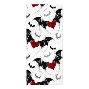 Halloween heart with black bat wings rack card