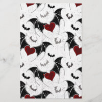 Halloween heart with black bat wings