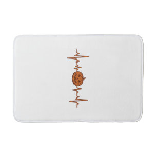 Halloween Heartbeat Pumpkin Vintage Vector Design_ Bath Mat