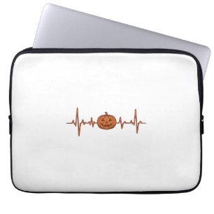Halloween Heartbeat Pumpkin Vintage Vector Design_ Laptop Sleeve