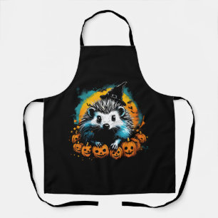 Halloween Hedgehog and pumpkins cute Apron