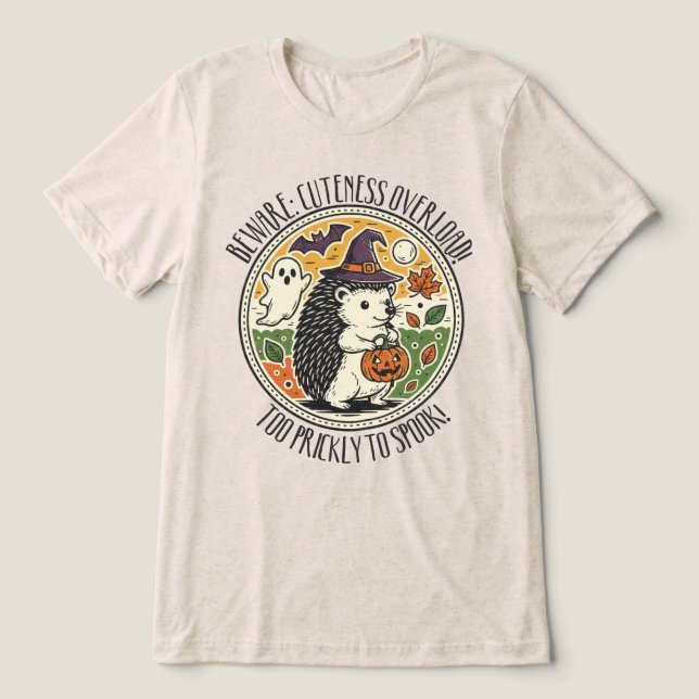 Halloween Hedgehog Tri-Blend Shirt (Design Front)