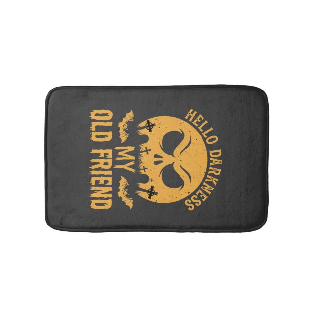 Halloween Hello Darkness Graveyard Moon Bath Mat (Front)