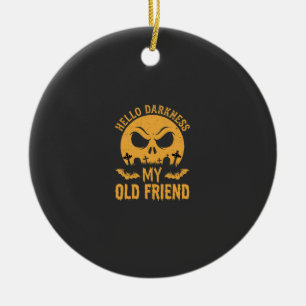 Halloween Hello Darkness Graveyard Moon Ceramic Tree Decoration