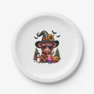 Halloween Highland Cow 2 Paper Plate