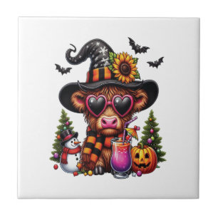Halloween Highland Cow 2 Tile