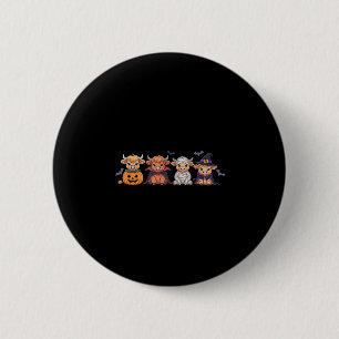 Halloween Highland Cow  6 Cm Round Badge