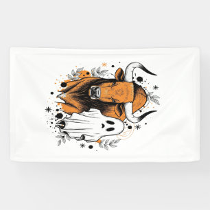 Halloween Highland Cow Cute Fall Banner