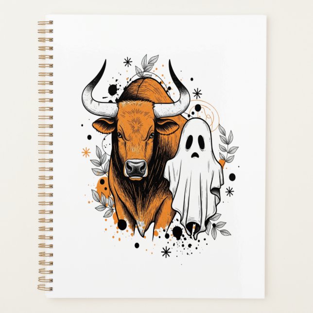 Halloween Highland Cow Cute Fall Planner (Front)