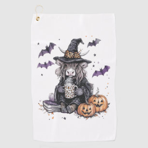 Halloween Highland Cow Golf Towel