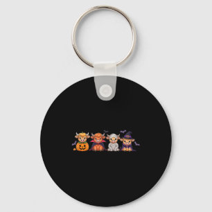 Halloween Highland Cow  Key Ring
