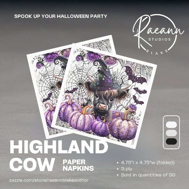 Halloween Highland Cow Paper Napkins (Creator Uploaded)
