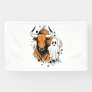 Halloween Highland Cow Pumpkin Banner