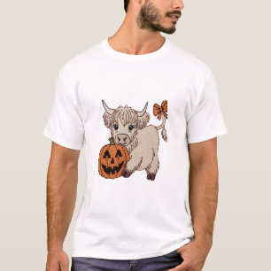 Halloween Highland Cow Pumpkin T-Shirt