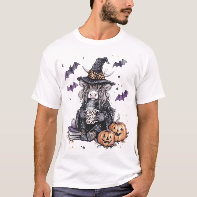 Halloween Highland Cow T-Shirt (Front)