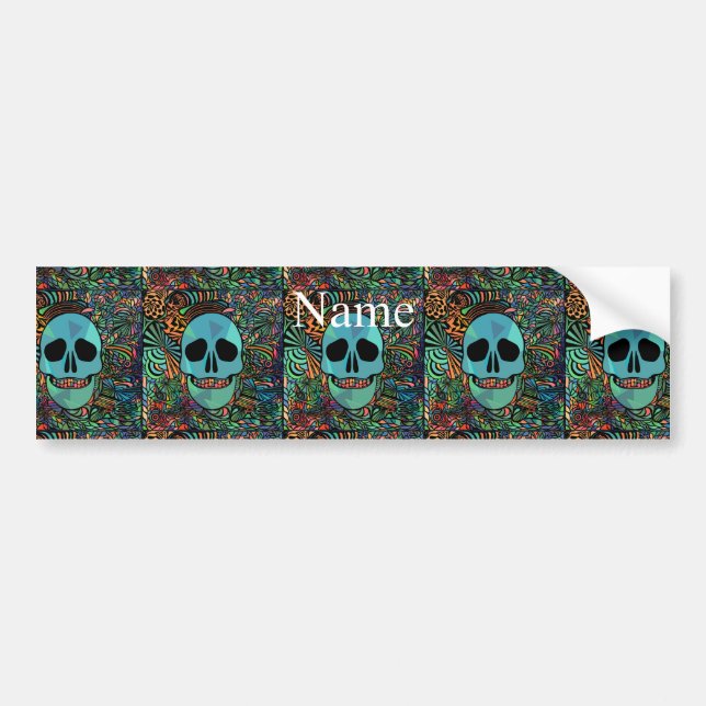 Halloween Hippie Skull Thunder_Cove  Bumper Sticker (Front)