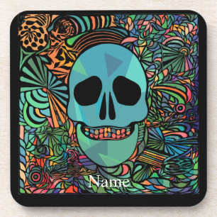 Halloween Hippie Skull Thunder_Cove Coaster