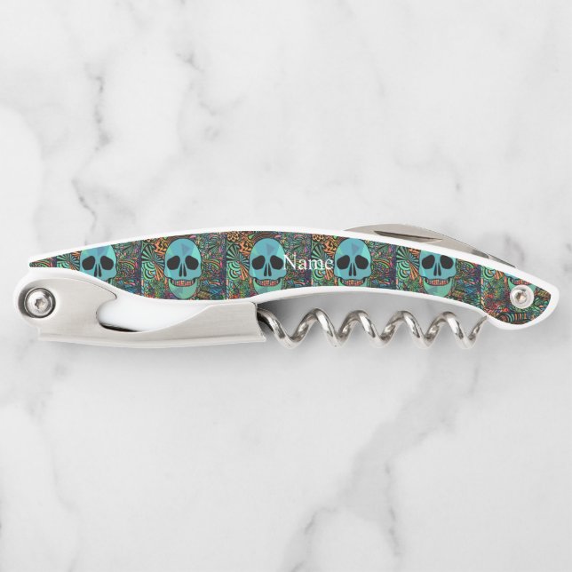 Halloween Hippie Skull Thunder_Cove  Corkscrew (Front)