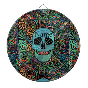 Halloween Hippie Skull Thunder_Cove Dartboard