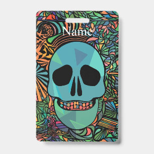 Halloween Hippie Skull Thunder_Cove  ID Badge