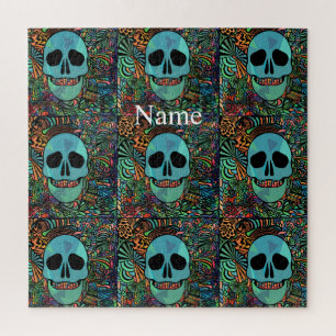 Halloween Hippie Skull Thunder_Cove Jigsaw Puzzle