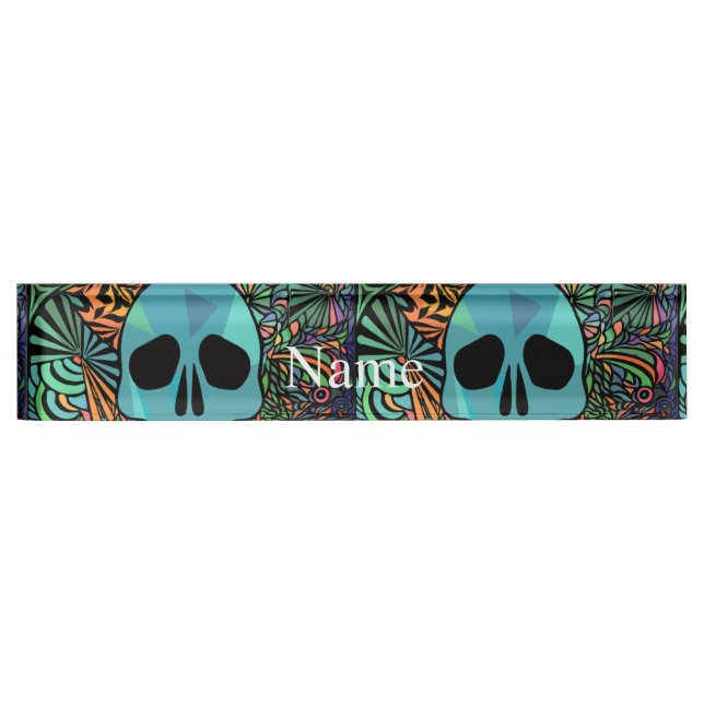 Halloween Hippie Skull Thunder_Cove Nameplate (Front)
