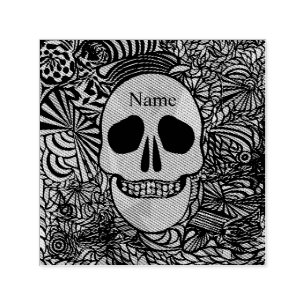 Halloween Hippie Skull Thunder_Cove  Self-inking Stamp