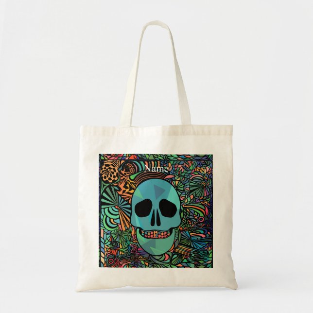 Halloween Hippie Skull Thunder_Cove  Tote Bag (Front)