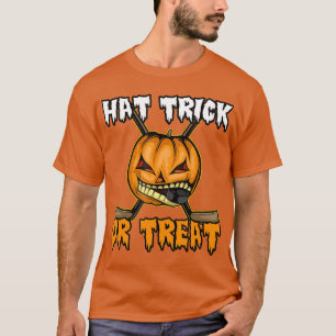 Halloween Hockey Hat Trick Or Treat Funny  T-Shirt