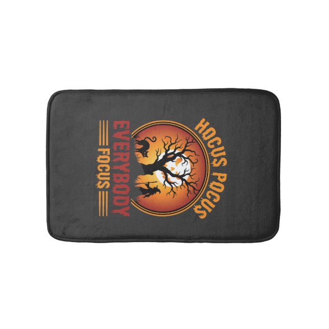 Halloween Hocus Pocus Everybody Focus Witch Tree Bath Mat (Front)