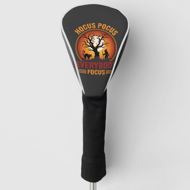 Halloween Hocus Pocus Everybody Focus Witch Tree Golf Head Cover (Front)