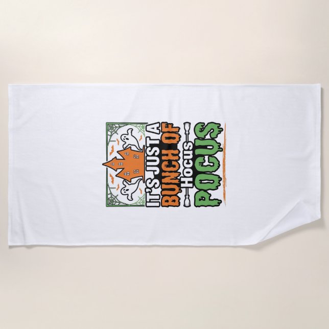 Halloween Hocus Pocus Quote Vector Design_1 Beach Towel (Front)