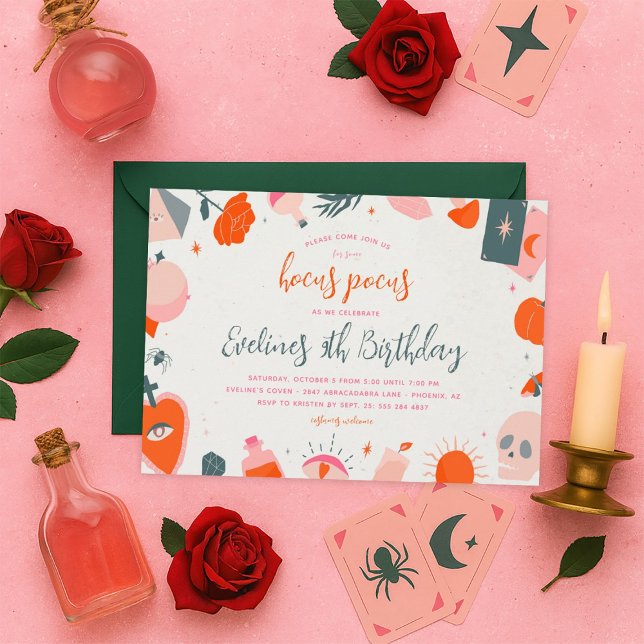 Halloween Hocus Pocus Witch Birthday Invitation  (Creator Uploaded)
