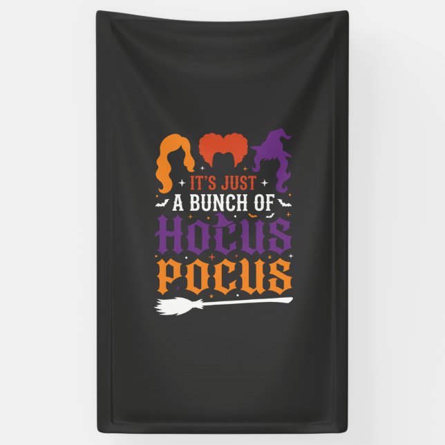 Halloween Hocus Pocus Witch Typography Vector Banner (Vertical)