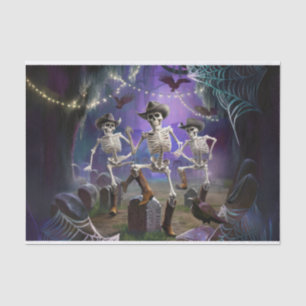 Halloween Hoedown, Dancing Skeletons Horiz Tissue Paper