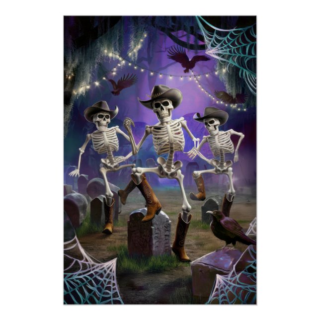 Halloween Hoedown, Line Dancing Skeletons Poster (Front)