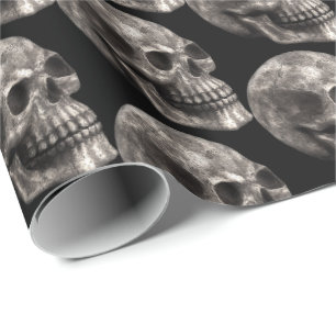 Halloween Holiday scary skull tiled party wrap Wrapping Paper