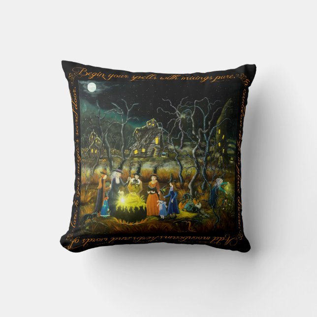 Halloween home decor pillow "The Lesson" (Front)