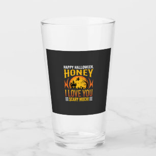 Halloween Honey I Love You Scary Much Glass