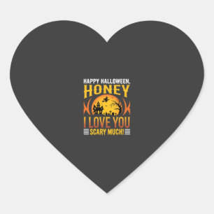 Halloween Honey I Love You Scary Much Heart Sticker