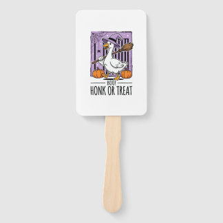 Halloween Honk or Treat Witch Goose Hand Fan