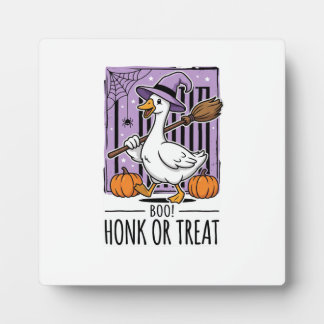 Halloween Honk or Treat Witch Goose Plaque