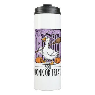Halloween Honk or Treat Witch Goose Thermal Tumbler