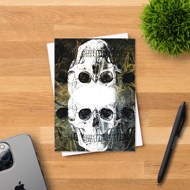 Halloween Horror - 3 Skulls Graffiti Burst Acrylic Invitations (Insitu (Invitation Card))