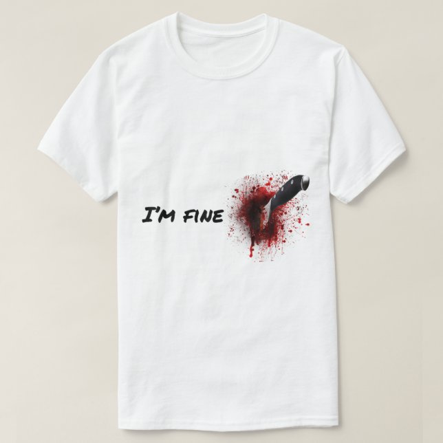 Halloween horror blood stain wound  blood injury I T-Shirt (Design Front)